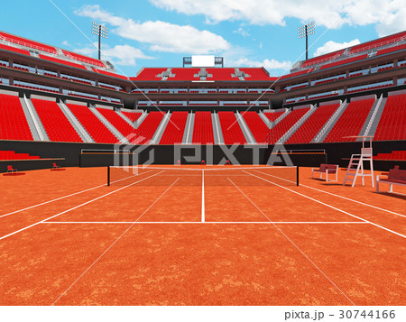 Beautiful modern open tennis clay court stadium Beautiful modern open tennis clay court stadium 30744166