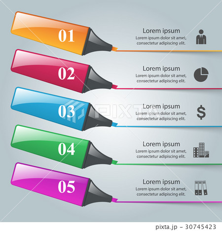 Abstract marker drawing 3d infographics 30745423