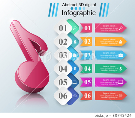 Music education Infographic. Note icon. 30745424
