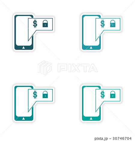 Stylish assembly sticker on paper Mobile Stylish assembly sticker on paper Mobile 30746704