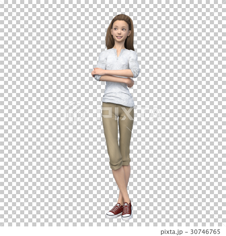 Rough pants Fashion young women perming3DCG illustrations material Rough pants Fashion young women perming3DCG illustrations material 30746765