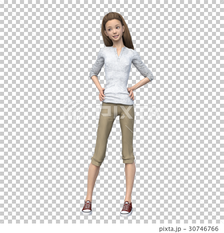 Rough pants Fashion young women perming3DCG illustrations material Rough pants Fashion young women perming3DCG illustrations material 30746766