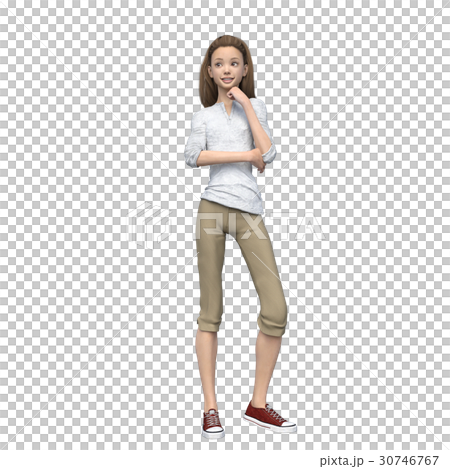 Rough pants Fashion young women perming3DCG illustrations material Rough pants Fashion young women perming3DCG illustrations material 30746767