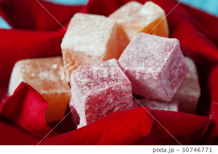 Traditional turkish locum with rose petals 30746771