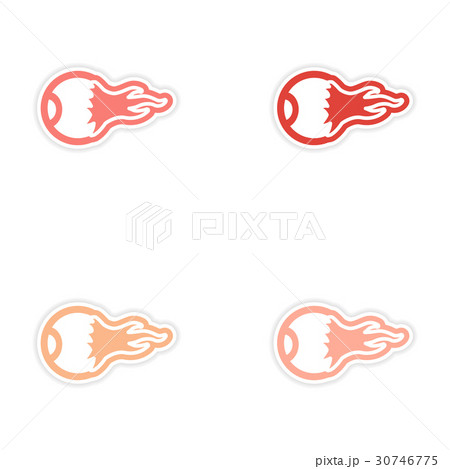 assembly realistic sticker design on paper eyeball assembly realistic sticker design on paper eyeball 30746775