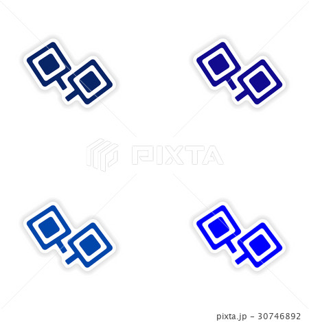 assembly realistic sticker design on paper 30746892