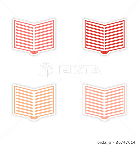 assembly realistic sticker design on paper open 30747014