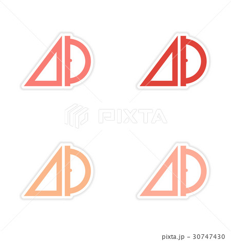 assembly realistic sticker design on paper ruler 30747430