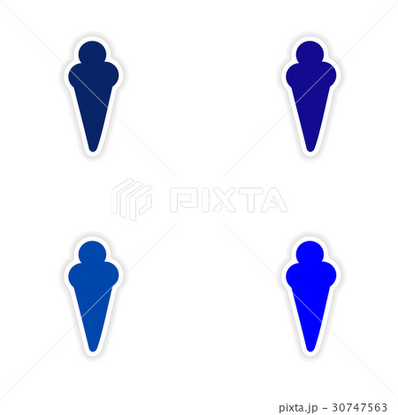 assembly realistic sticker design on paper ice 30747563