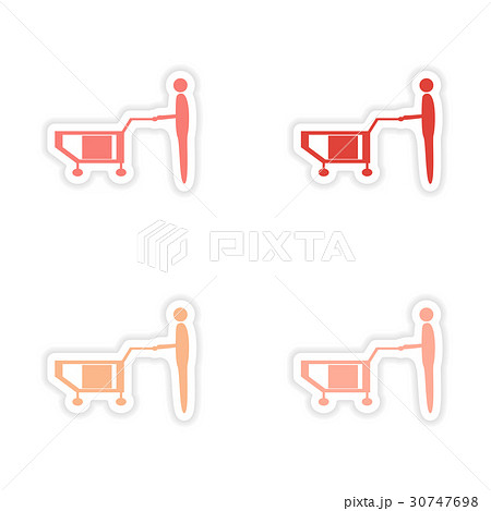 assembly realistic sticker design on paper loader 30747698