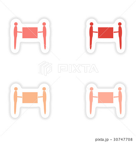 assembly realistic sticker design on paper movers 30747708