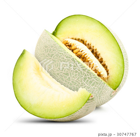 green cantaloupe melon isolated green cantaloupe melon isolated 30747767