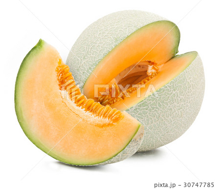 Orange cantaloupe melon isolated Orange cantaloupe melon isolated 30747785