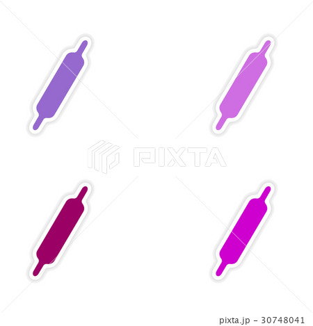 assembly realistic sticker design on paper rolling assembly realistic sticker design on paper rolling 30748041