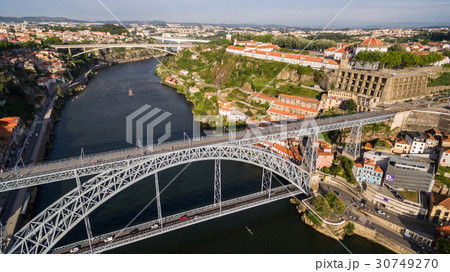 Aerial view of Porto old town and bridge dom luis Aerial view of Porto old town and bridge dom luis 30749270