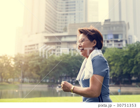 Senior Woman Run Exercise Strength 30751353