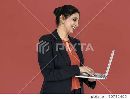 Indian Asian Woman Business Laptop Concept Indian Asian Woman Business Laptop Concept 30752496