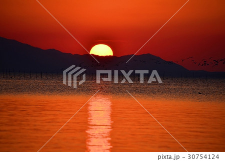 穴道湖の夕日 穴道湖の夕日 30754124