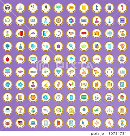 100 business workshop icons set in cartoon style 100 business workshop icons set in cartoon style 30754734