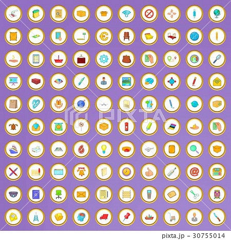 100 post and mail icons set in cartoon style 30755014
