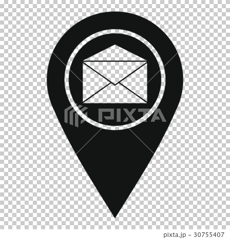 Marker location with envelope sign icon 30755407