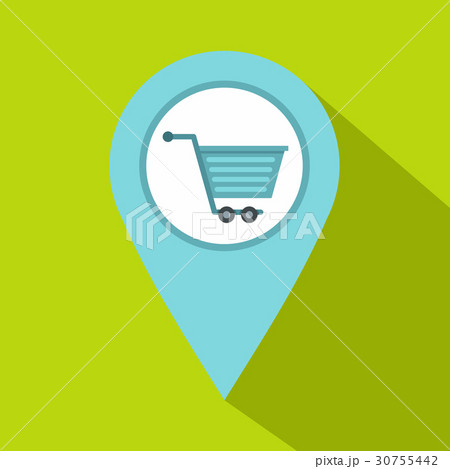 Supermarket location icon, flat style Supermarket location icon, flat style 30755442
