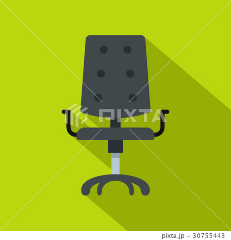 Black office chair icon, flat style 30755443