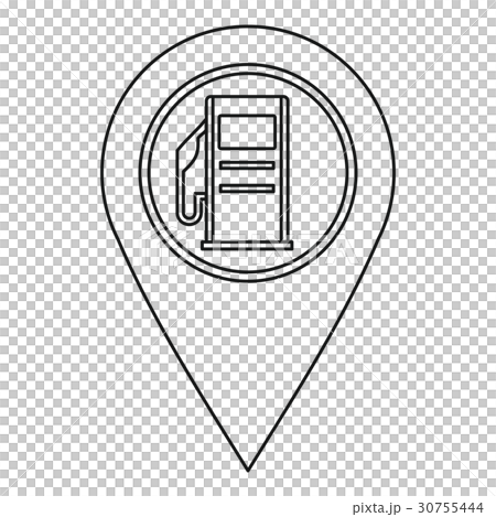 Map pin pointer with gas station sign icon 30755444