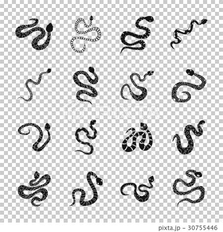 Snake icons set, simple style 30755446