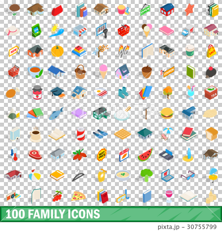 100 family icons set, isometric 3d style 100 family icons set, isometric 3d style 30755799