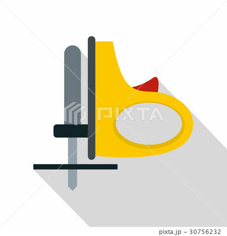 Yellow cordless reciprocating saw icon, flat style 30756232