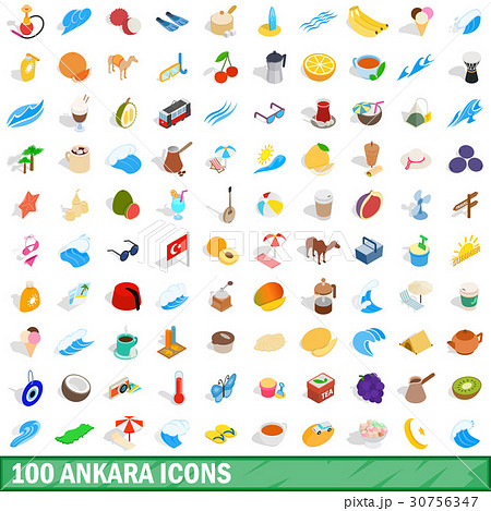 100 ankara icons set, isometric 3d style 30756347