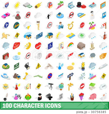 100 character icons set, isometric 3d style 100 character icons set, isometric 3d style 30756385