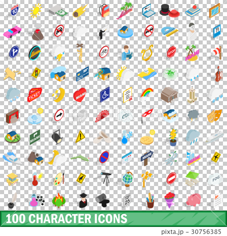 100 character icons set, isometric 3d style 100 character icons set, isometric 3d style 30756385