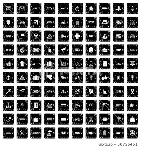 100 delivery icons set, grunge style 100 delivery icons set, grunge style 30756461