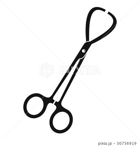 Pair of stainless steel surgical forceps icon 30756919