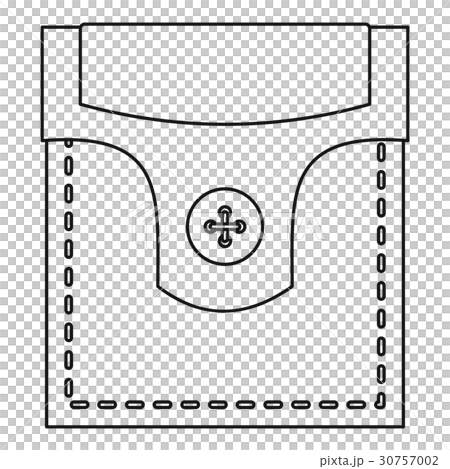 Pocket with valve and button icon, outline style - Stock Illustration ...