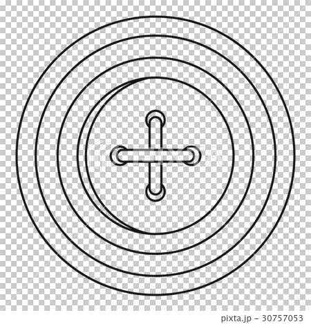 Sewing button with a thread icon, outline style Sewing button with a thread icon, outline style 30757053
