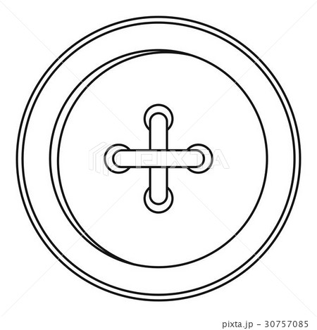 Round sewn button icon, outline style Round sewn button icon, outline style 30757085