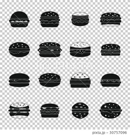 Burger icons set, simple style 30757096