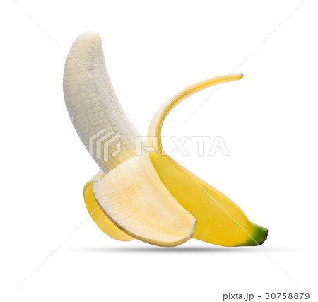 peeled banana isolated on white background 30758879