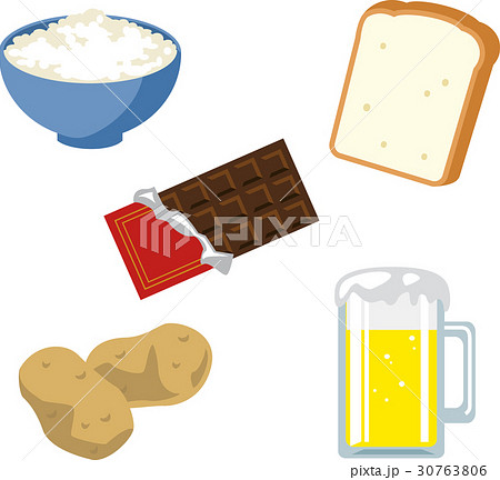 糖質の多い食品のイラスト素材