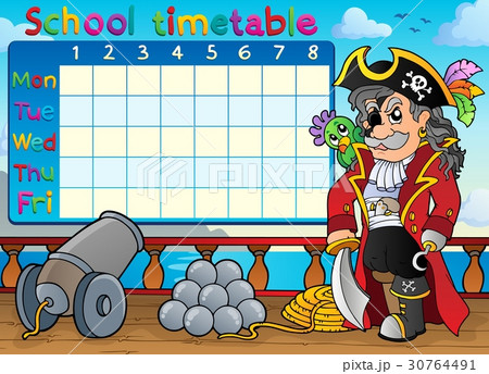 School timetable with pirate on ship School timetable with pirate on ship 30764491