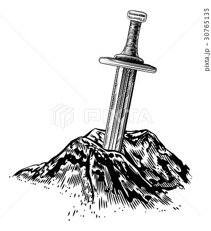 Excalibur Sword in the Stone Illustration 30765135