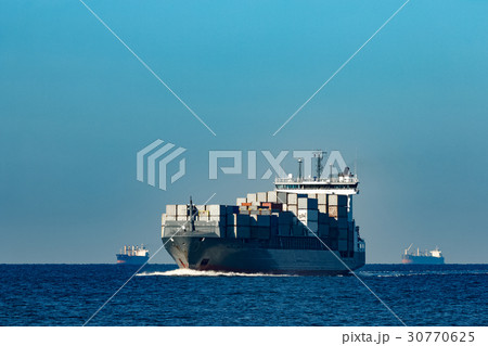 Grey container ship 30770625