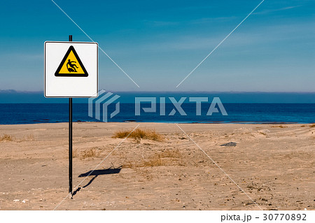 Yellow warning sign 30770892