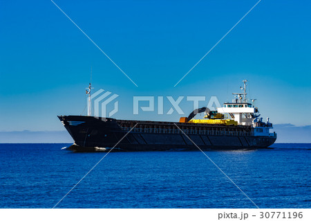 Black cargo ship Black cargo ship 30771196