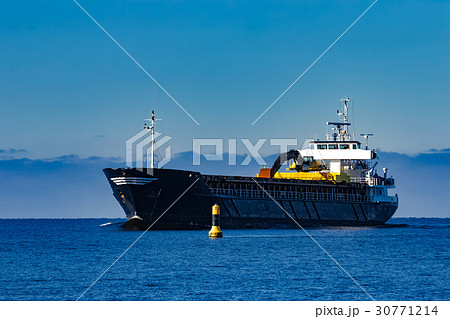 Black cargo ship 30771214