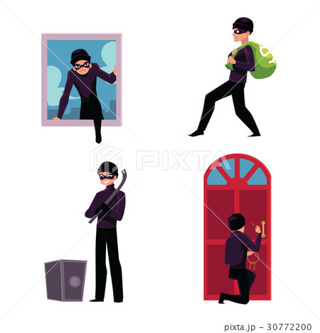 Thief, burglar trying to steal money, break in 30772200