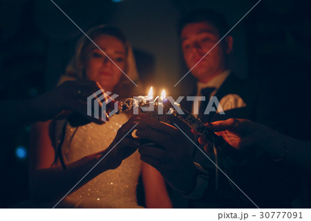 wedding couple candle restaurant night wedding couple candle restaurant night 30777091